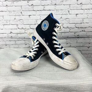 Chuck Taylor All Star Converse | black and blue unisex high top converse